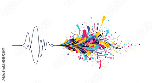 From Order to Chaos Depicting Transformation of Abstract Line into Vivid Color Burst