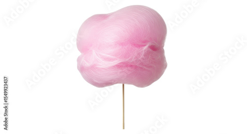 Isolated Pink Cotton Candy on a Stick