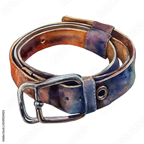 Belt, watercolor drawing vector, isolated on a white background.