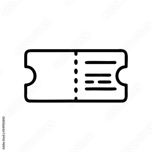 Handdrawn Line Art Ticket Stub Icon Design Element vector
