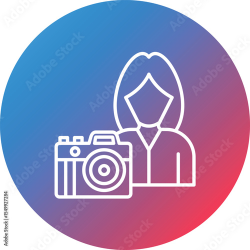 Cameraman Line Gradient Circle Background Icon