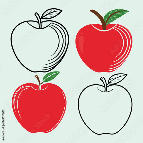 apples isolate vector art illustration 