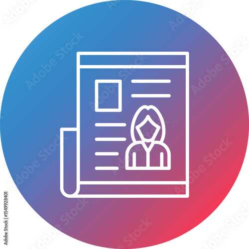 Tabloid Line Gradient Circle Background Icon