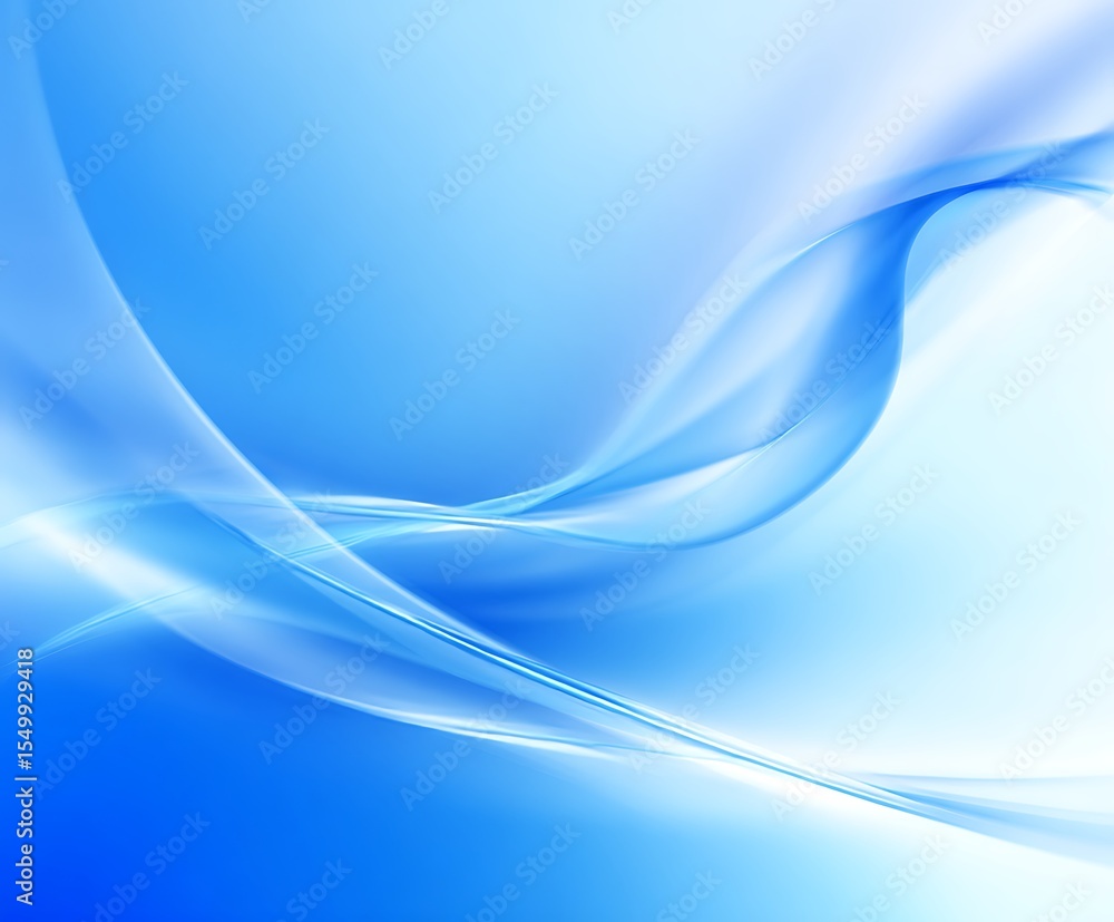 Fototapeta premium Abstract blue flowing light lines design