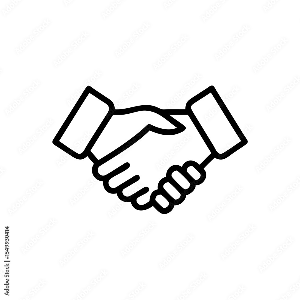 Handdrawn Line Art Icon Two Hands Shaking Agreement Deal Partnership Collaboration Handdrawn Line Art Icon Two Hands Shaking Agreement Deal Partnership Collaboration