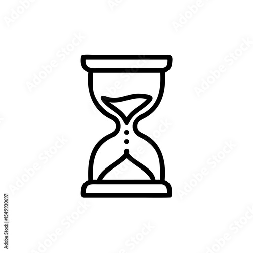 Handdrawn Line Art Hourglass Icon Time Sandglass Symbol vector