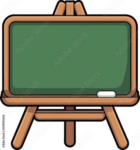 Green blackboard with chalk vector illustration