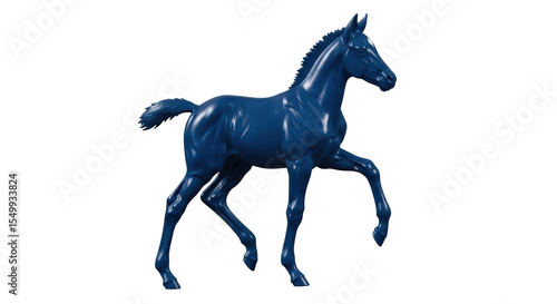 Isolated Blue Horse Figurine