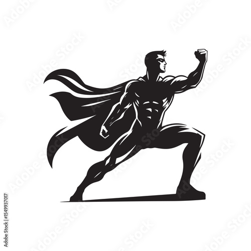 Wallpaper Mural superhero pose vector silhouette clip art logo design illustration Torontodigital.ca