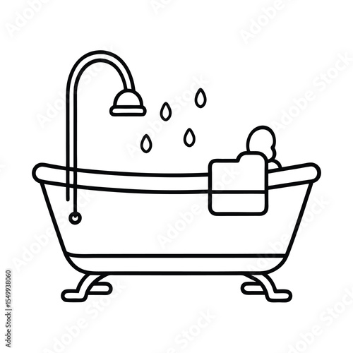 minimalist bath time illustration