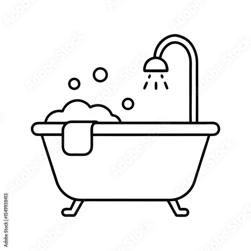 minimalist bath time illustration