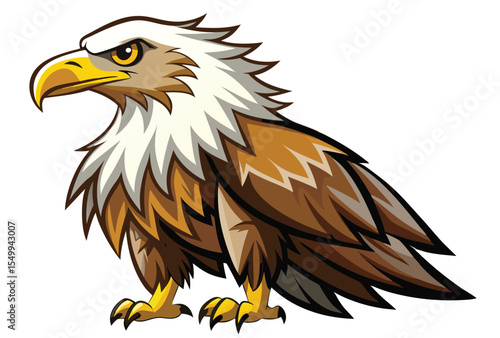 Flat style eagle vector clipart simple illustration wildlife bird design elements