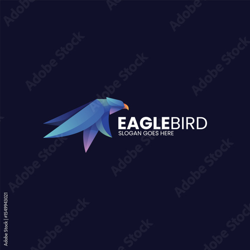 Blue flying bird vector illustration design