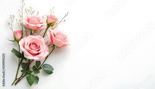 bouquet of roses on a wooden table