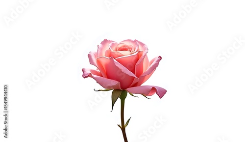 pink rose on white background