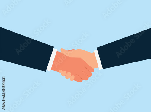 Business handshake. Two businessmen shaking hands as a symbol of a successful deal, partnership, and agreement. Concept for cooperation, trust