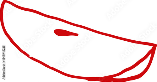 Red apple slice doodle