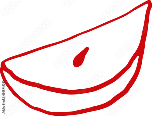 Red apple slice doodle