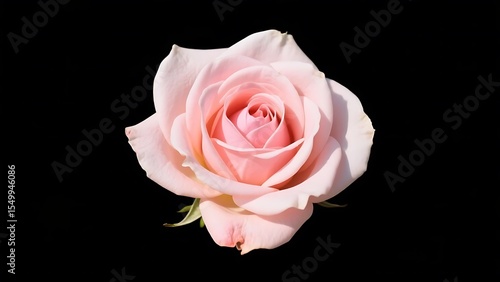 pink rose isolated on black