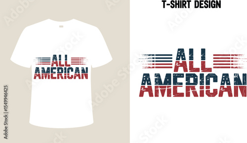 All american patriotic t shirt design vector template for men and women independence day apparel design editable stock vector