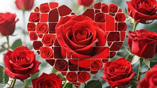 red roses on a white background