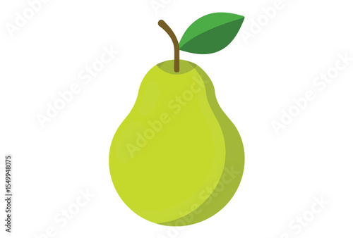 Simple flat design pear fruit vector clipart healthy organic food illustration element