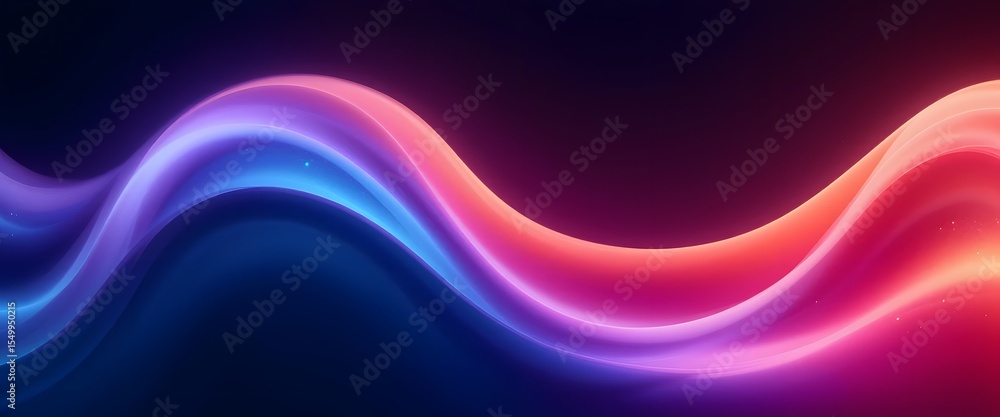 Fototapeta premium Gradient Wave, Abstract Flowing Color Background. Soft Hues Create Depth, Movement, And Calmness. Vibrant Reds, Purples, And Blues Seamlessly Blend. Abstract Art.