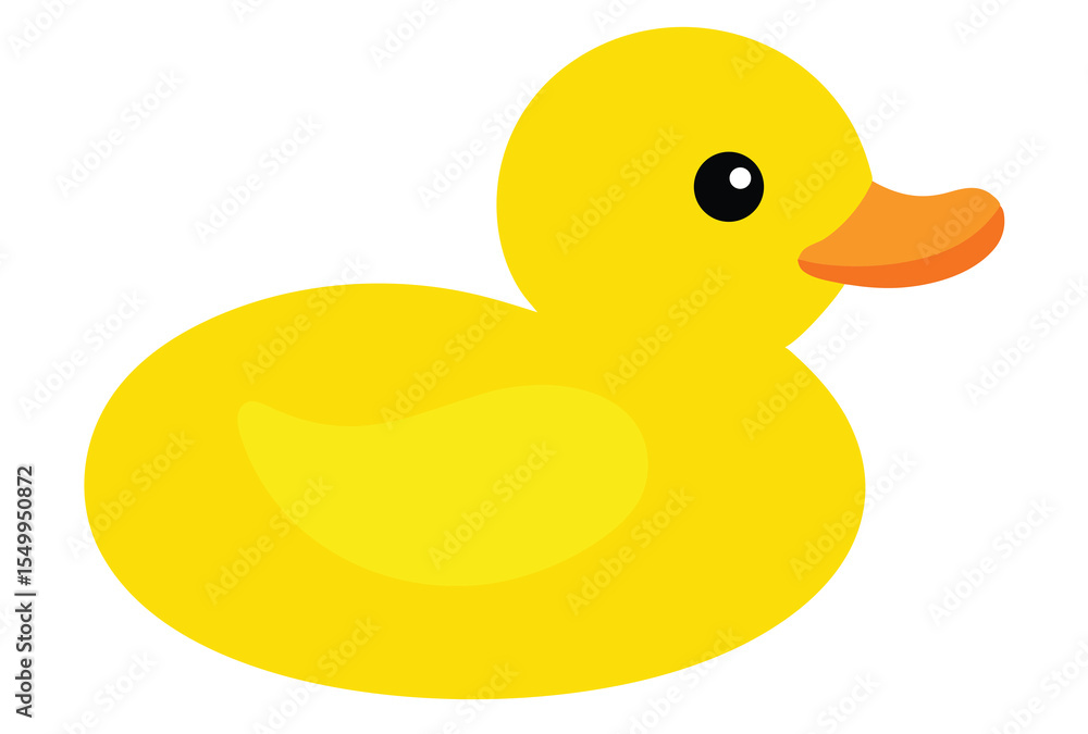Yellow Rubber Duck Icon Vector Isolated on White Background for Kids Bath Toy or Baby Decor Yellow Rubber Duck Icon Vector Isolated on White Background for Kids Bath Toy or Baby Decor