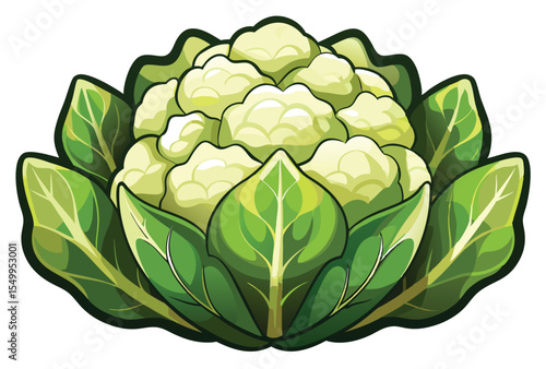 Fresh cauliflower vector elements icon Cauliflower hand drawn clipart illustration