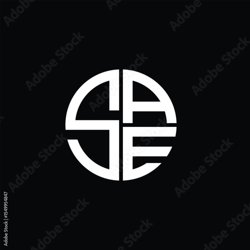 SAE logo SAE icon SAE monogram SAE letter minimalist Circle flat Unique modern abstract logo design.