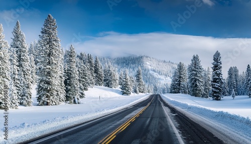 road passing through a snow covered landscape highway 75 ketchum idaho usa