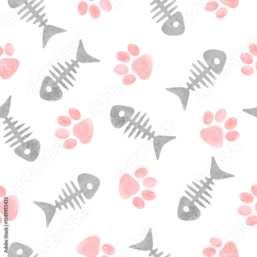 Fish bones and cats paws fo...