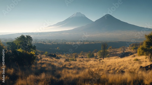 weeping landscape of the volcanic valley near Popocatépetl volcano