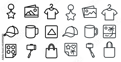 Clothing and accessories line icons set – outline, apparel, fashion symbols
