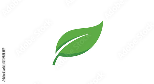 Vibrant Green Leaf Logo Symbolizing Ecology, Sustainability, and Organic Freshness Against White