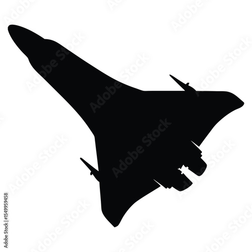 Space Shuttle Silhouette Vector Illustration Icon Black White