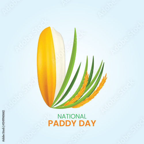 Rice Plant Logo Vector, Rice 3d illustration.