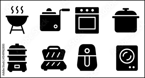 Cooking Appliance Silhouette Icons