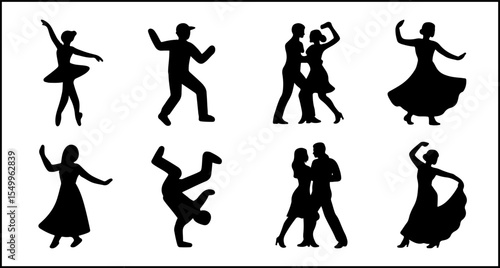 Dance Pose Silhouette Icons