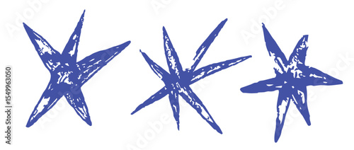 Blue stars icon scrapbook doodle planner