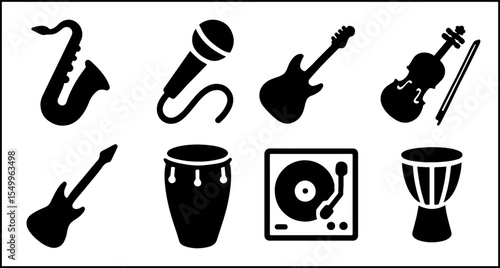 Musical Genre Silhouette Icons