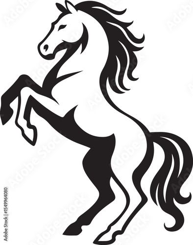 Horse silhouette strong and majestic pose, Powerful stallion in dramatic outline