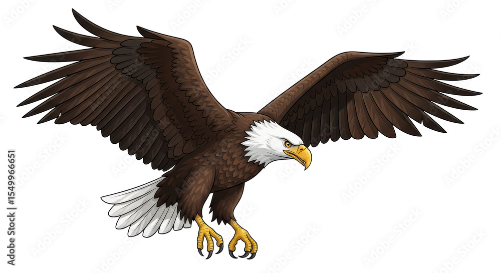 Obraz premium Isolated american bald eagle illustration