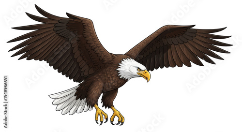 Isolated american bald eagle illustration