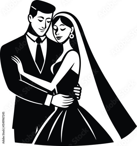 bride and groom silhouettes