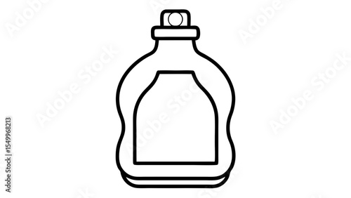 Simple vector illustration of a dish soap bottle for kitchen cleaning and hygiene