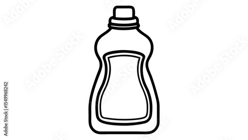 Minimalistic vector illustration of a bottle of dish soap for kitchen cleaning supplies