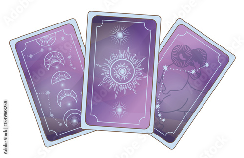 Magic occult cards. Vintage hand drawn mystical tarot cards, magic symbols, magic occult cards vector illustrations. Esoteric, astrological elements for prediction