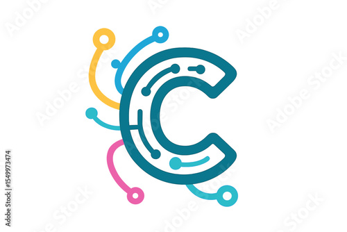 The term ‘Technology Letter C Logo Abstract Whimsical Monogram’ is given