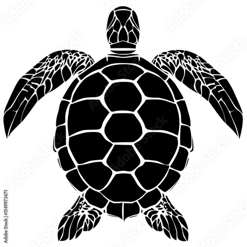a black and white silhouette of a turtle black, green, sea turtle, silhouette, turtle , Generative art.